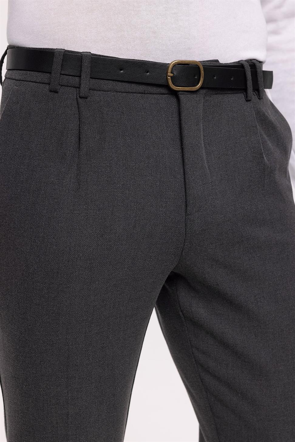 بنطلون رجالي بحزام عالي الخصر