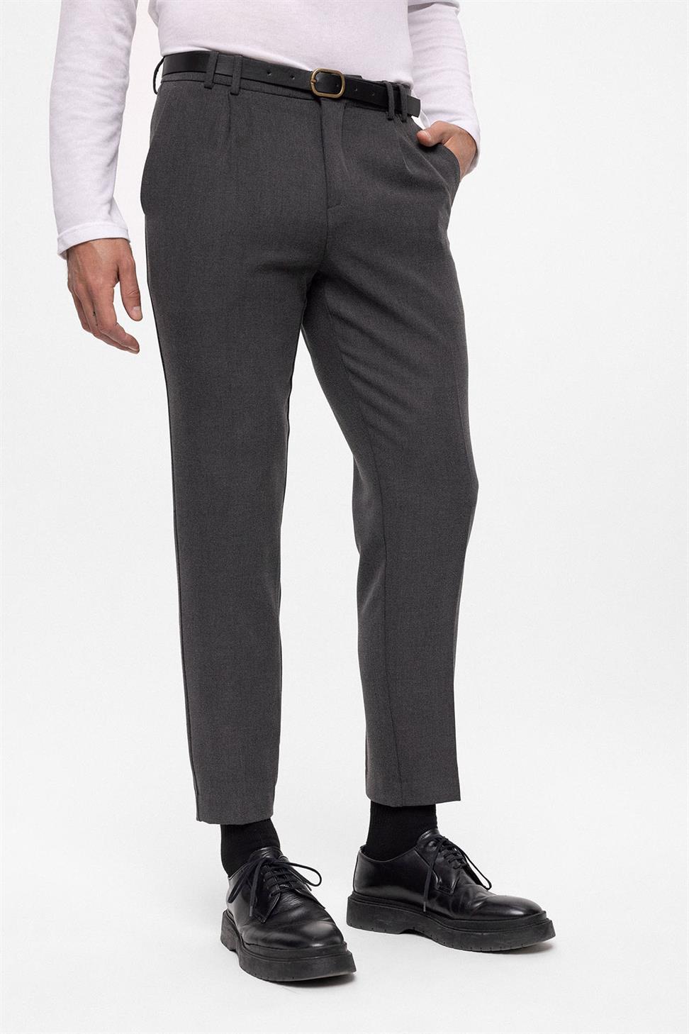 بنطلون رجالي بحزام عالي الخصر