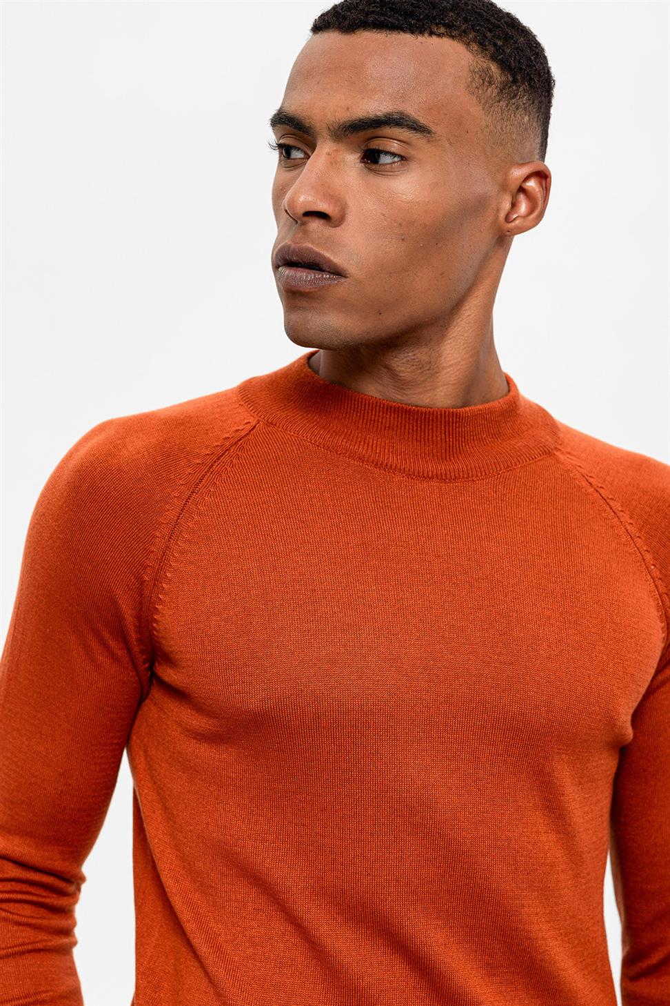 Antioch Kiremit Yarım Boğazlı Erkek Triko