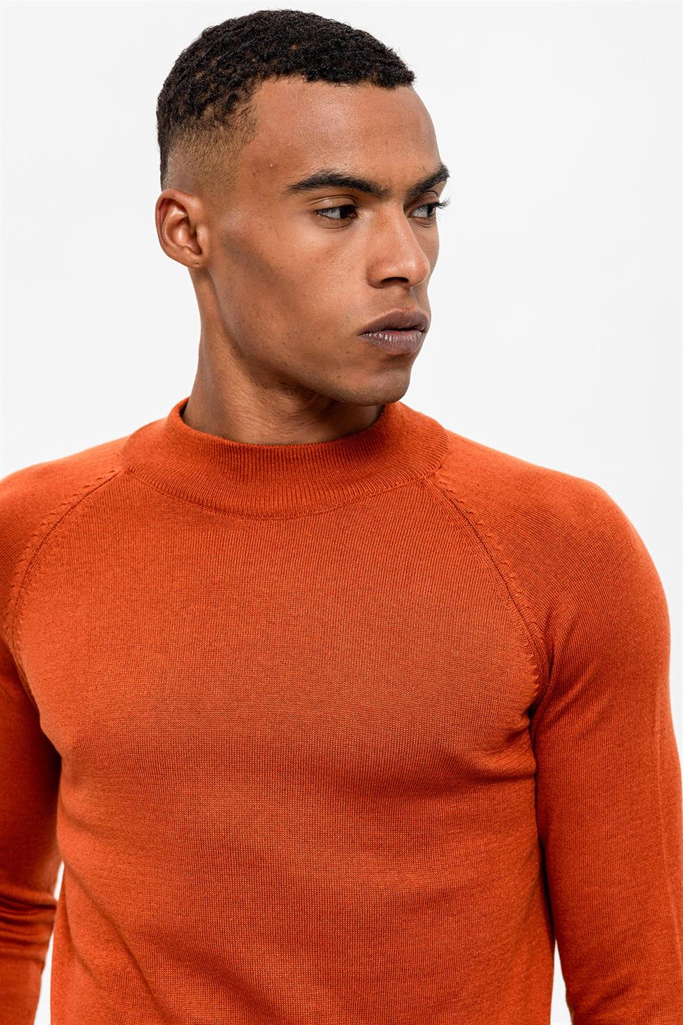 Antioch Kiremit Yarım Boğazlı Erkek Triko