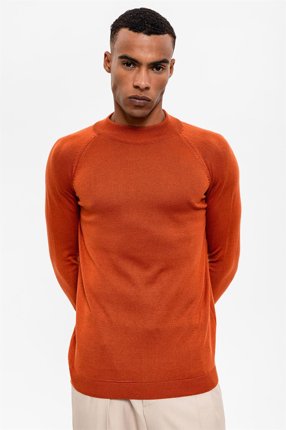 Antioch Kiremit Yarım Boğazlı Erkek Triko