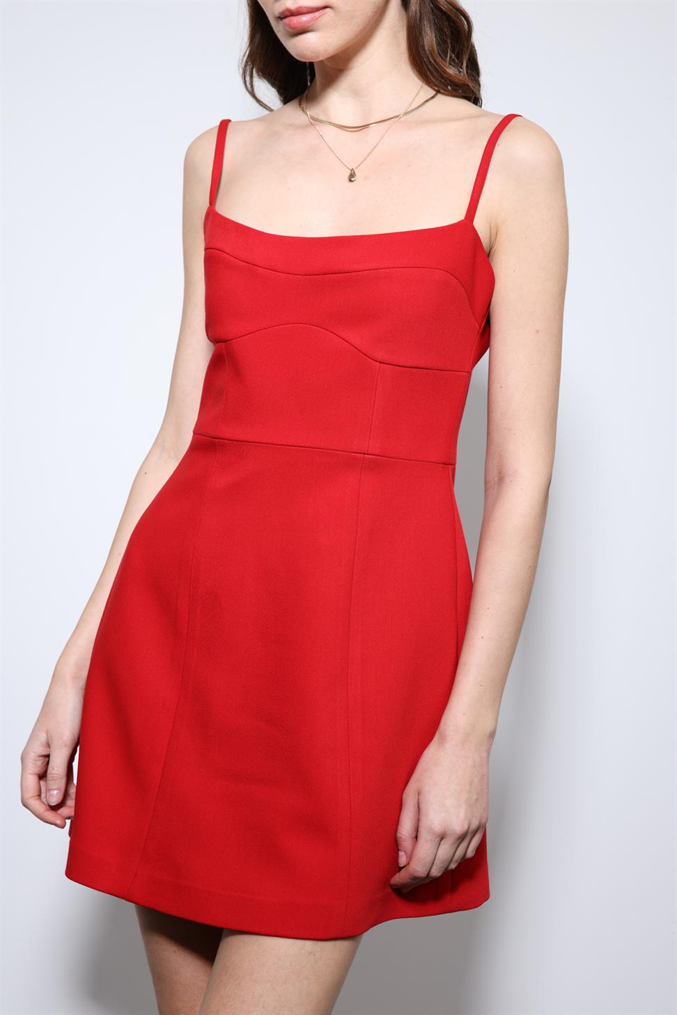 Antioch Kırmızı Askılı Elbise