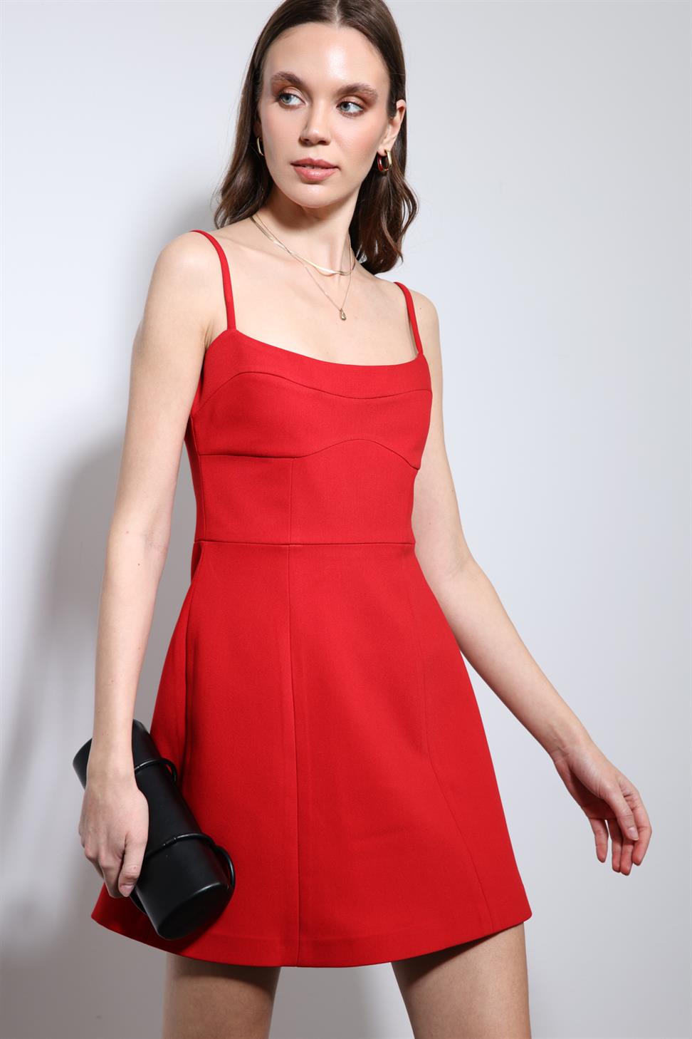 Antioch Kırmızı Askılı Elbise