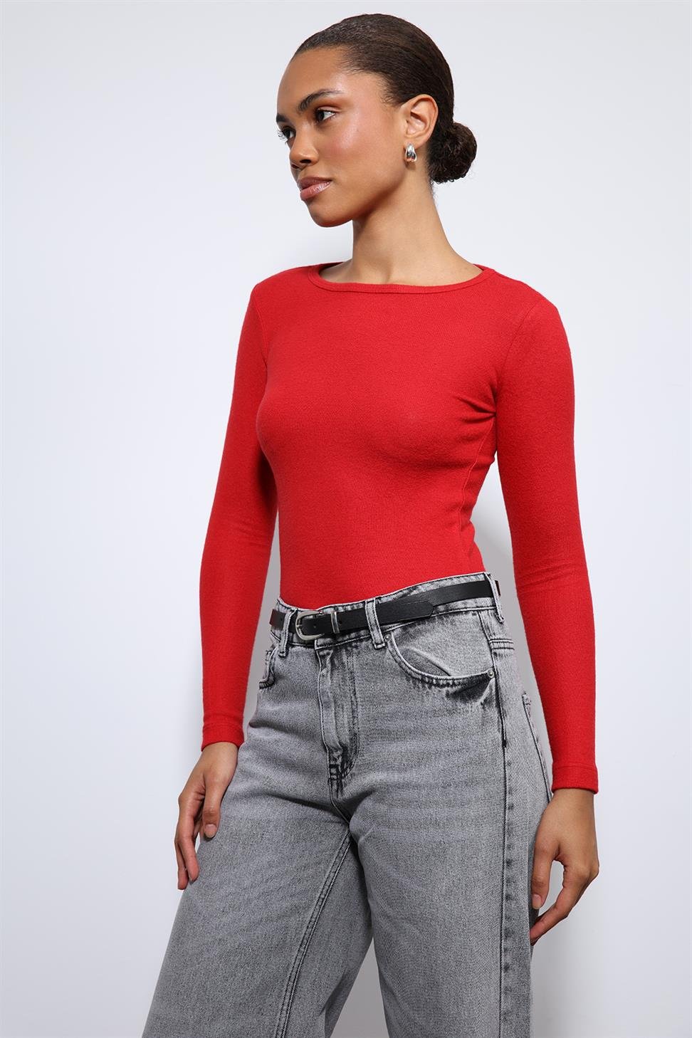 Antioch Kırmızı Basic Uzun Kollu T-Shirt