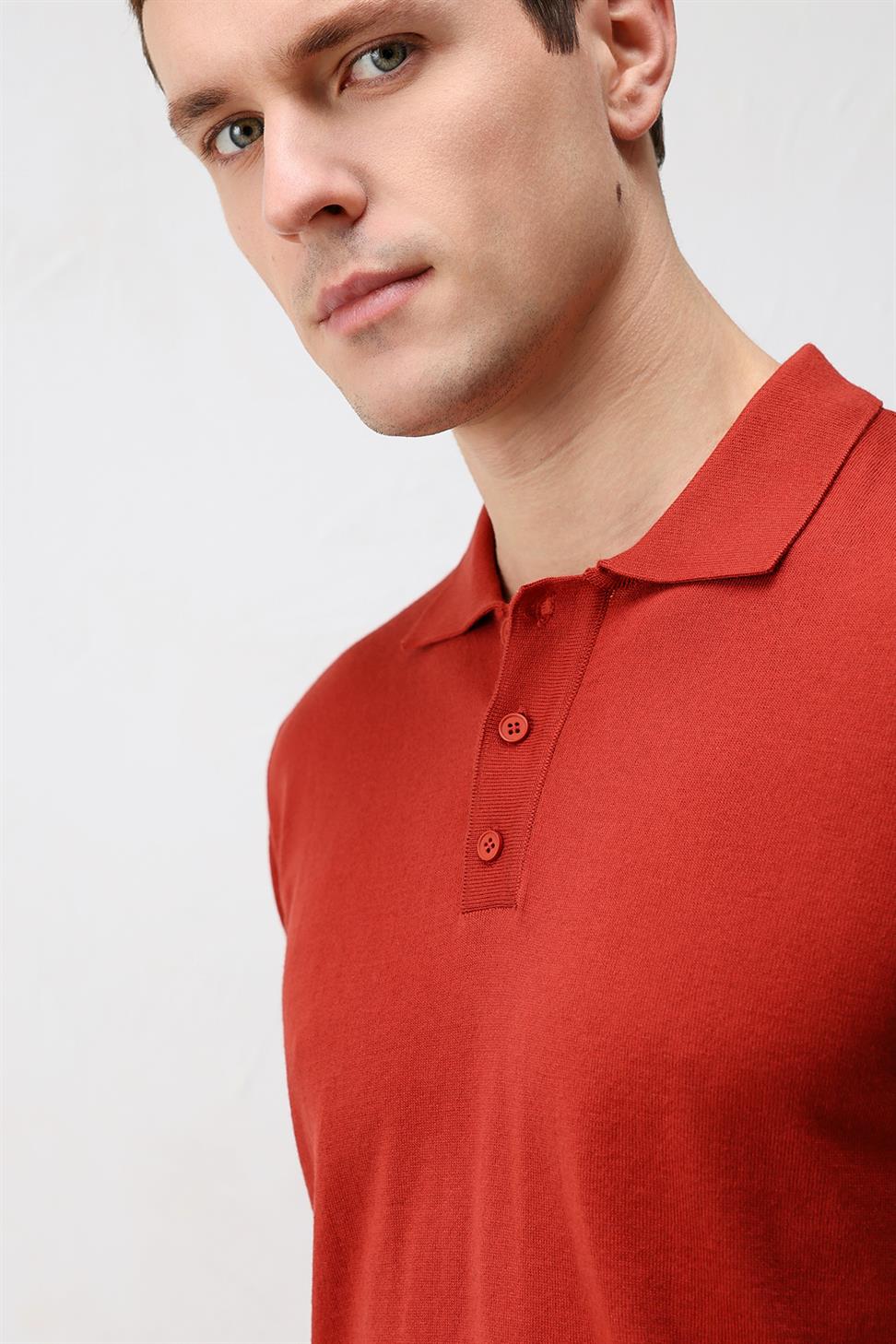 Comfort Slim Polo Neck Mens Knit T-Shirt