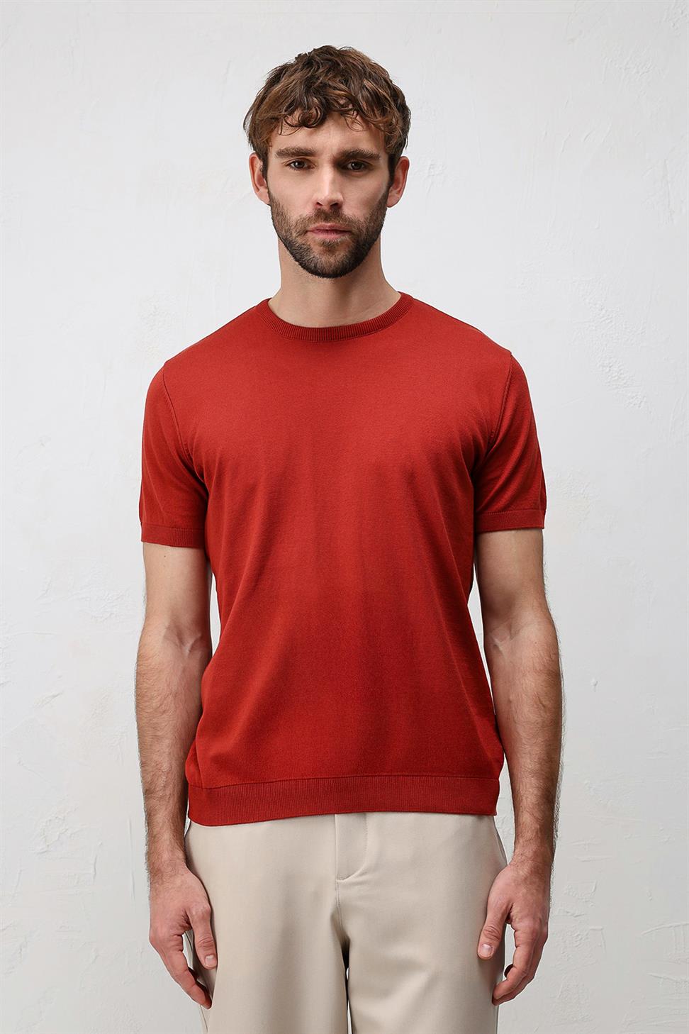 Antioch Kırmızı Comfort Slim Triko T-Shirt