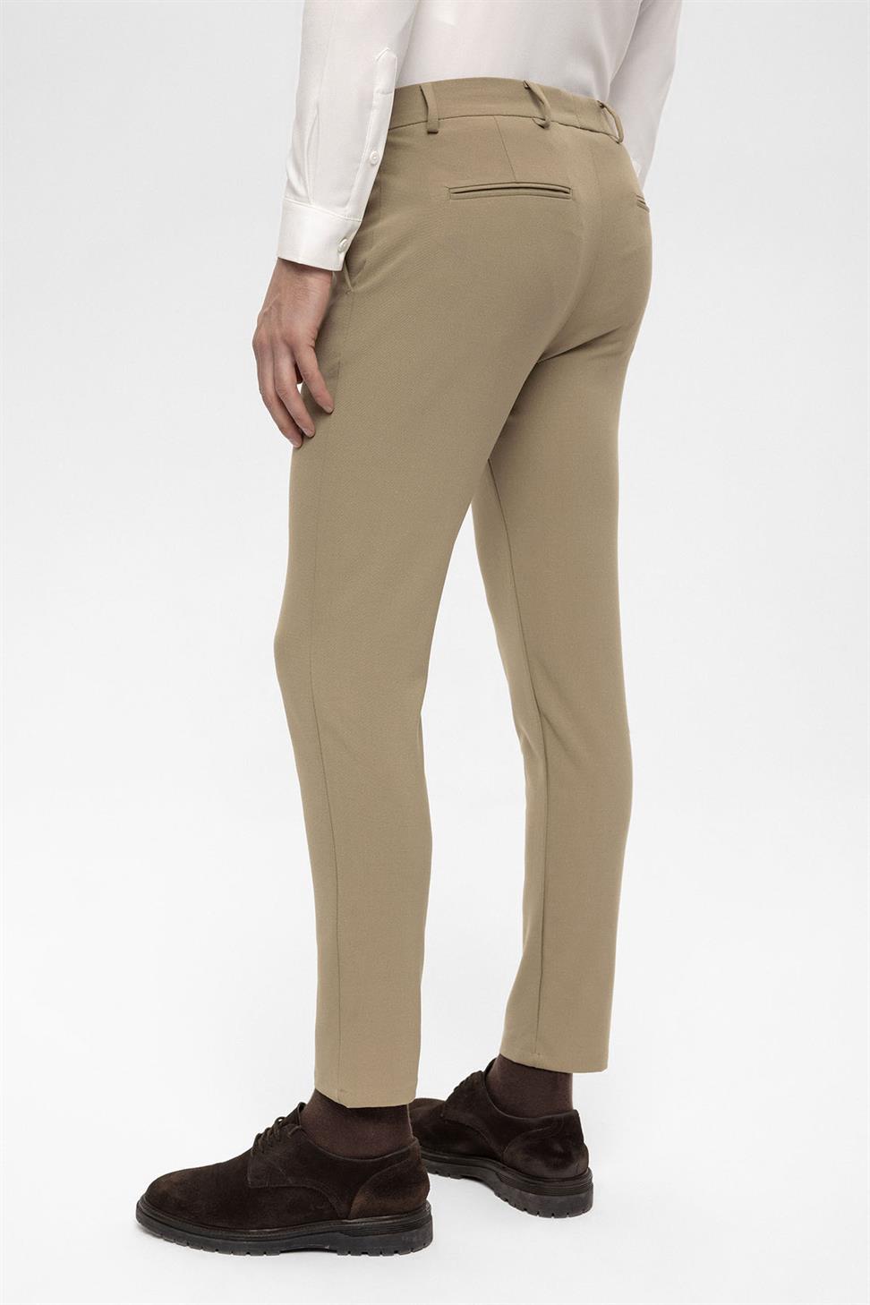 Antioch Koyu Bej Erkek Aksesuar Detaylı Slim Fit Pantolon