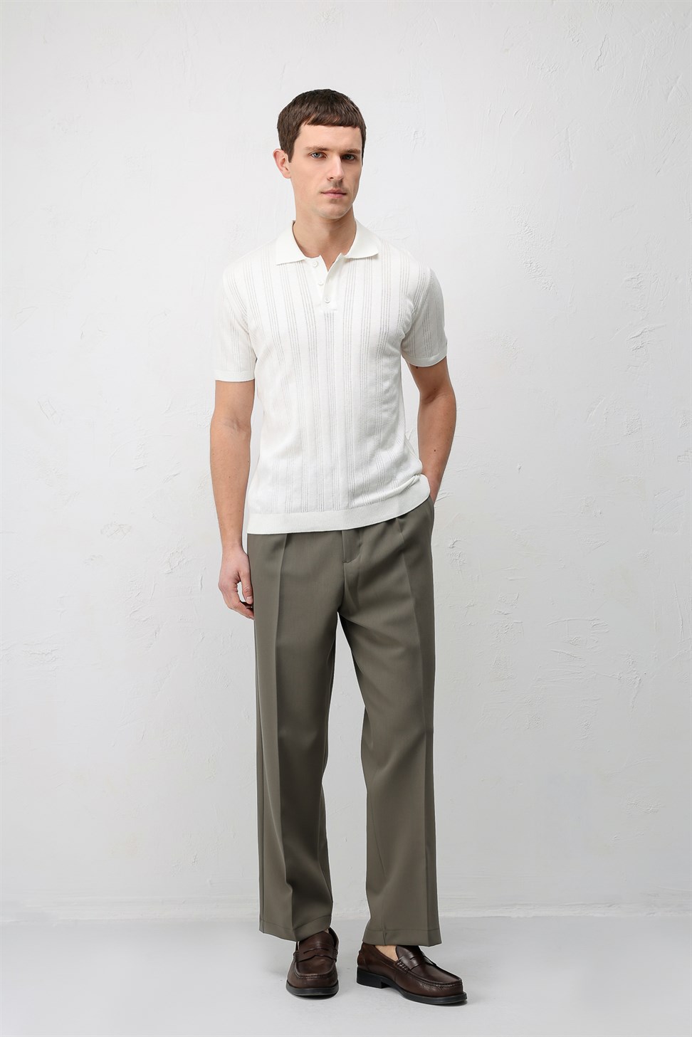 Antioch Koyu Haki Relax Fit Baggy Pilili Erkek Pantolon