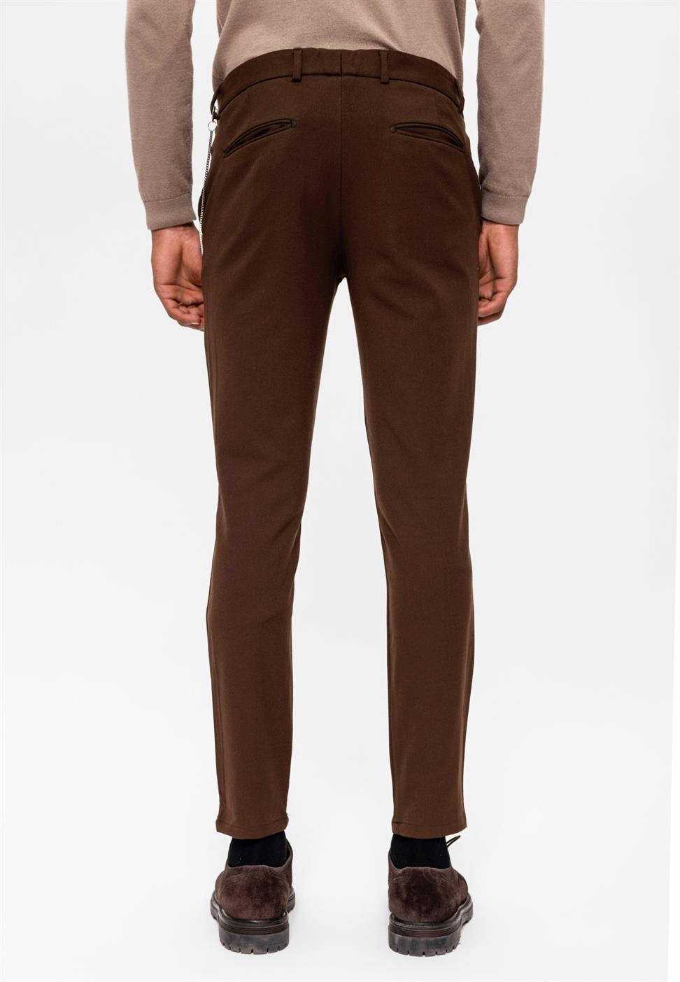 Antioch Koyu Kahve Erkek Slim Fit Kumaş Pantolon
