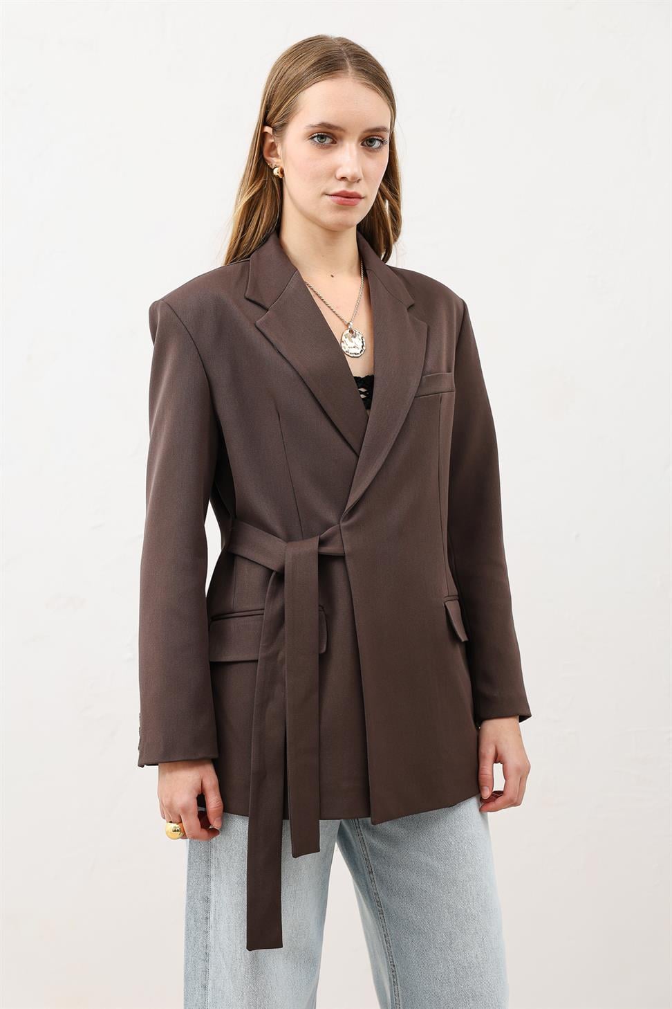 Belted Womens Blazer