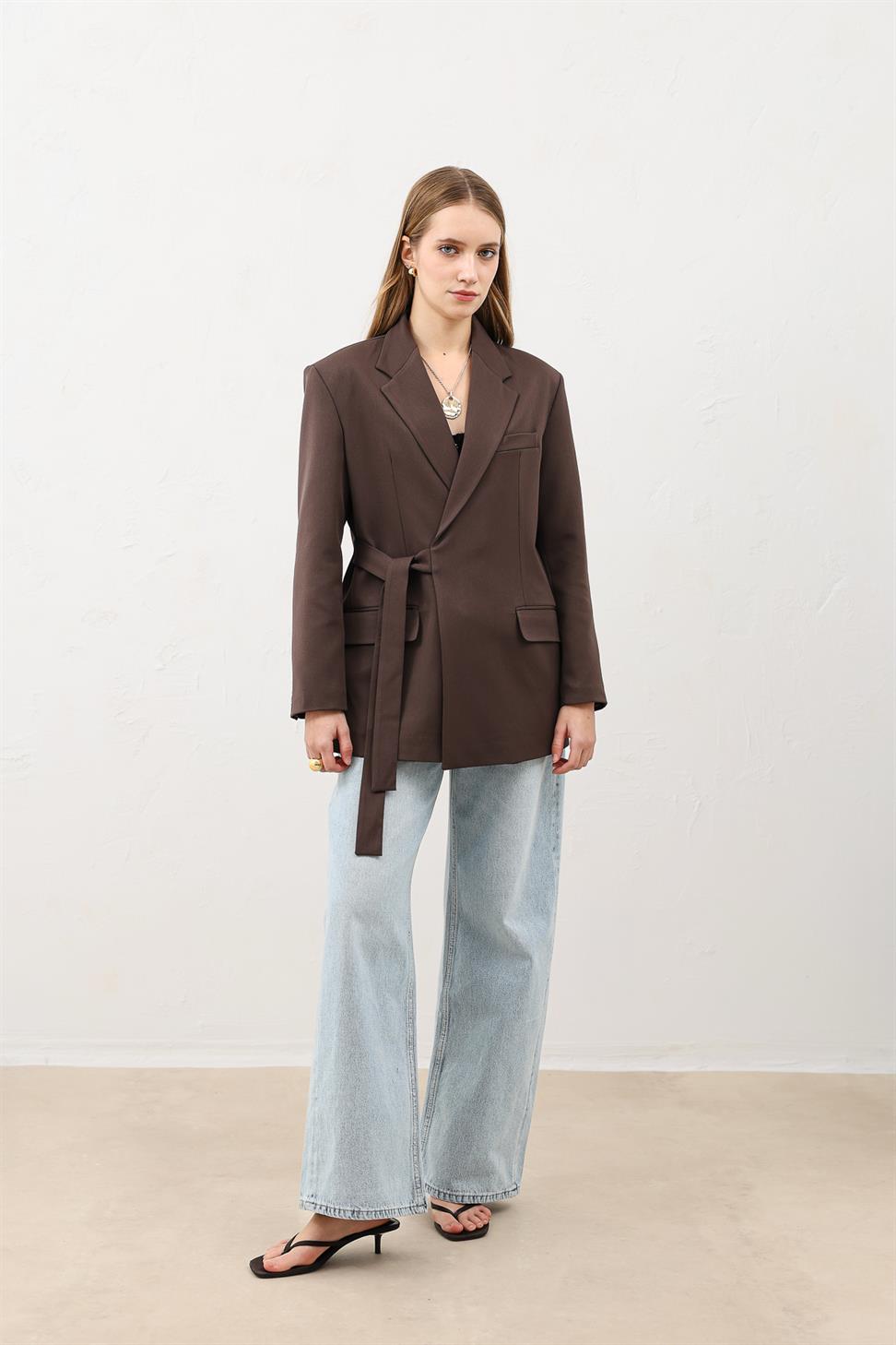 Belted Womens Blazer