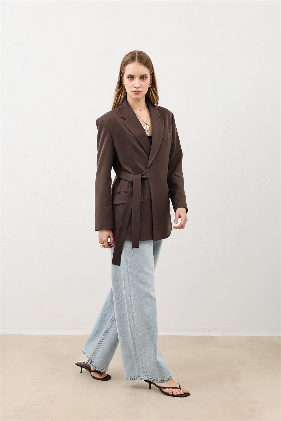 Belted Womens Blazer