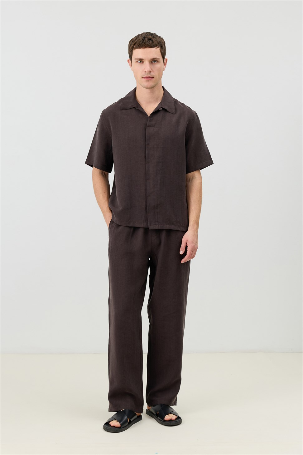 Mens Shirt with Lyocell Blend and Hidden Buttons