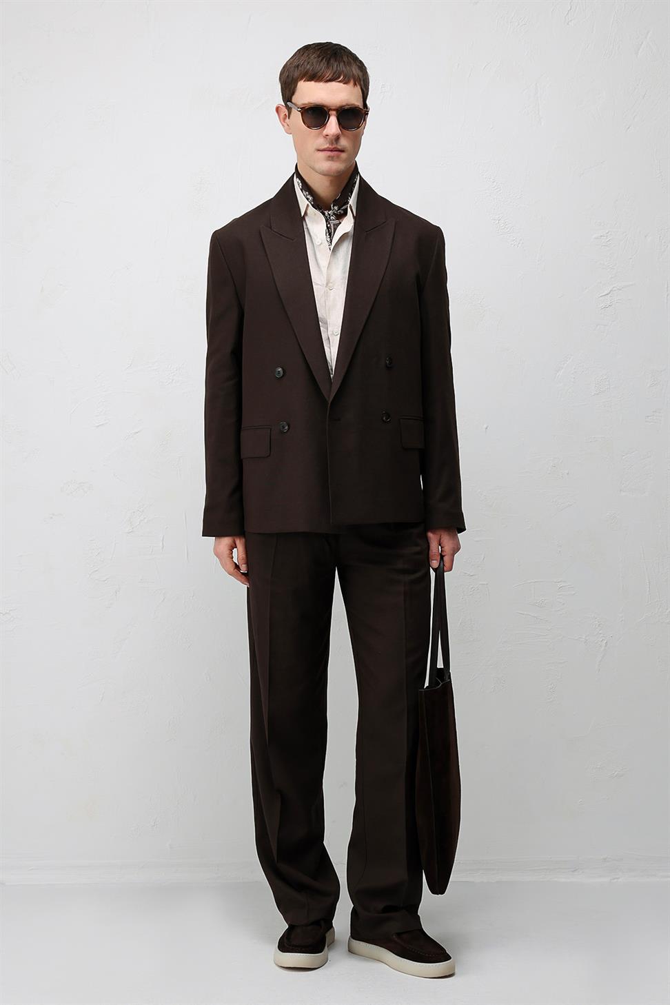 سترة بليزر رجالية من مزيج الكتان بقصّة مريحة