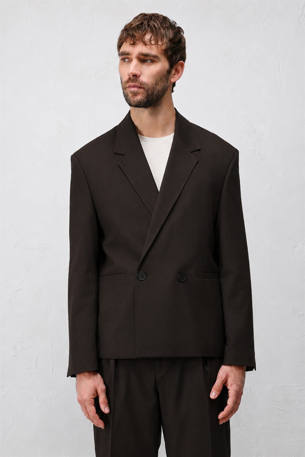 Antioch Koyu Kahve Relaxed Fit Erkek Blazer Ceket
