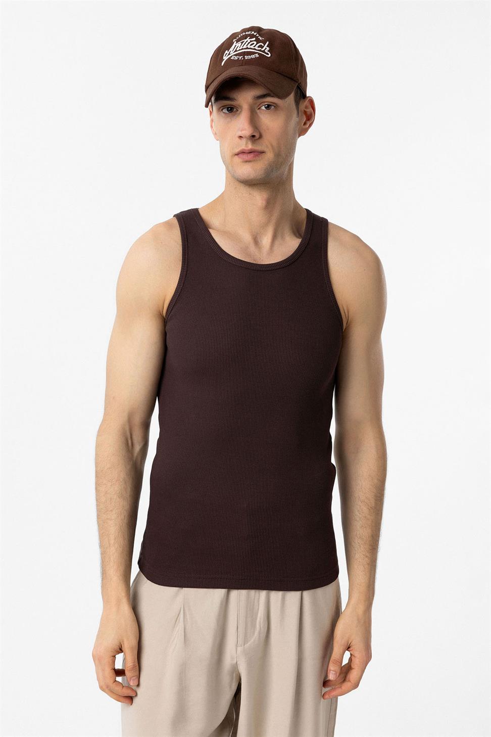 Antioch Koyu Kahve Slim Fit Erkek Atlet