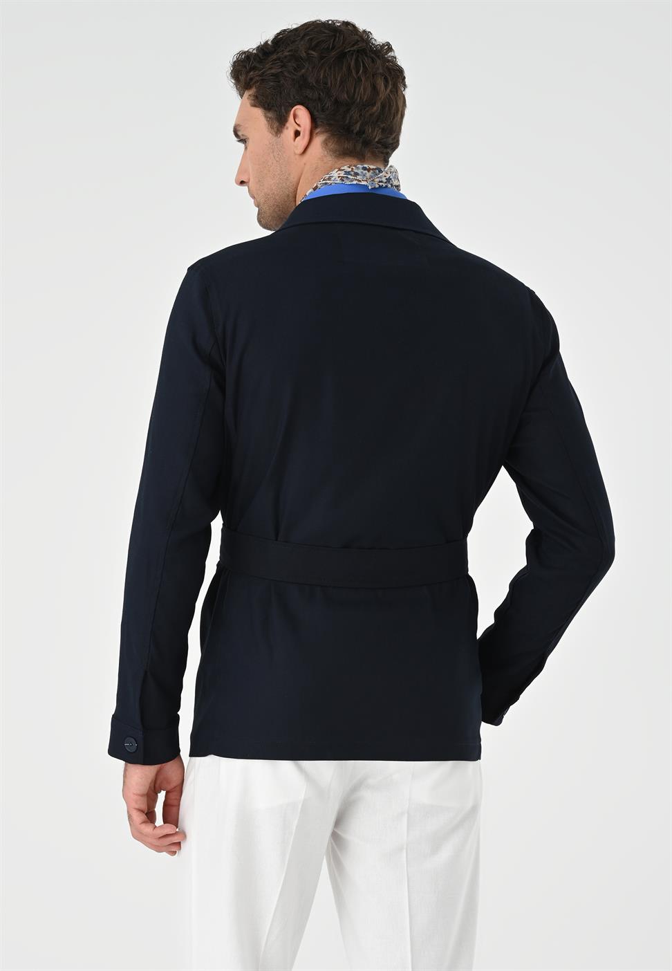 Waist Belted Mens Seasonal Linen Coat