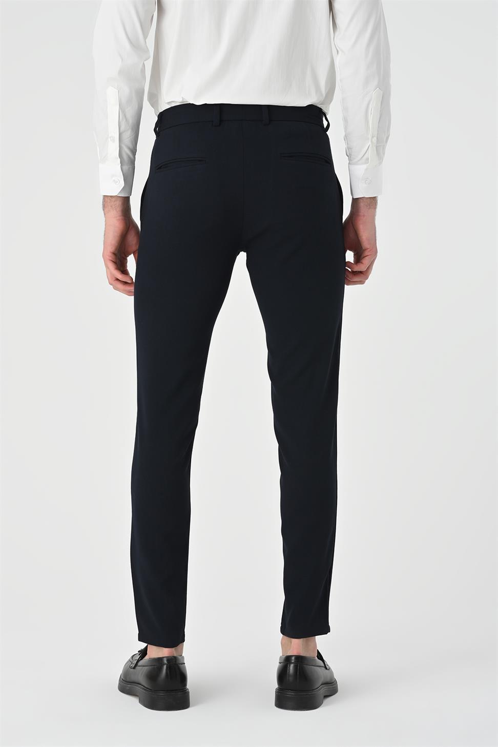 Antioch Koyu Lacivert Erkek Aksesuar Detaylı Slim Fit Pantolon