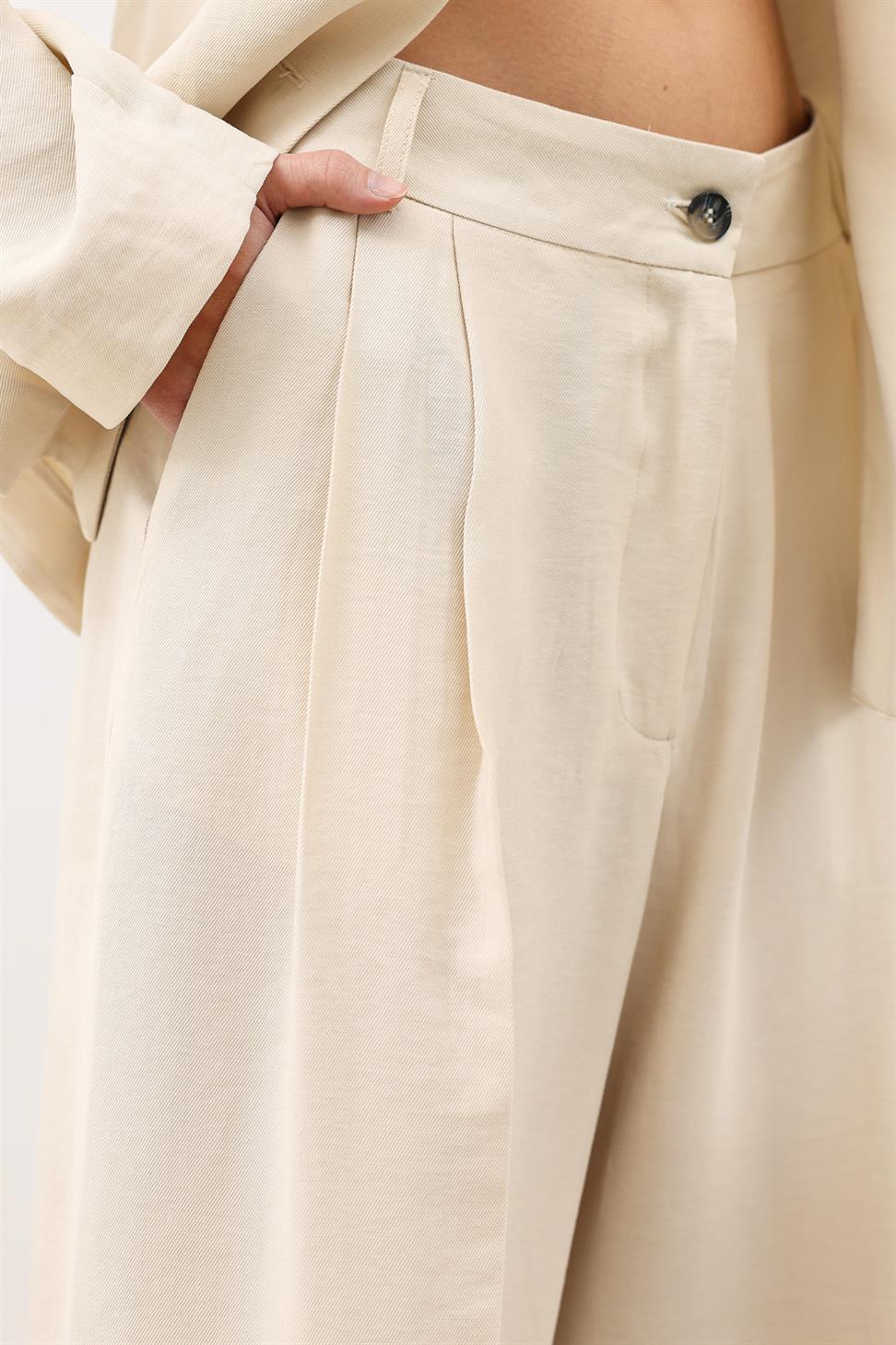 Pleated Palazzo Womens Pants
