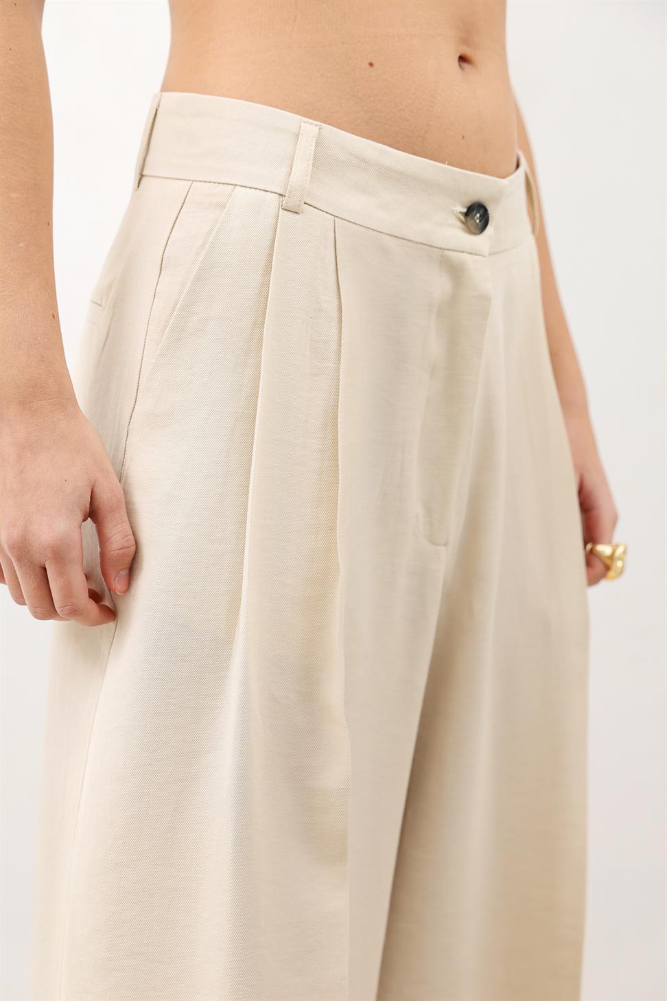Pleated Palazzo Womens Pants