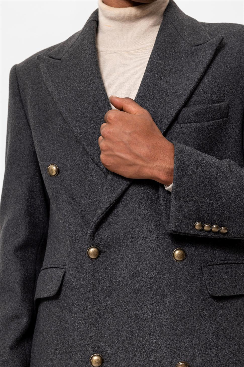 معطف مزدوج الصدر إغلاق الرجال