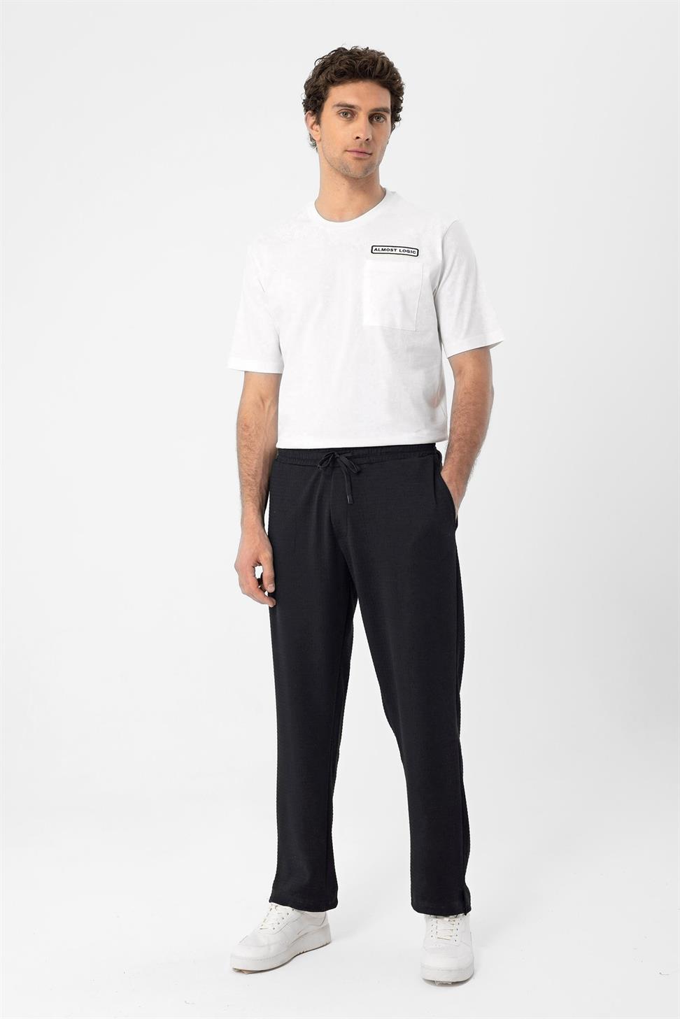 بنطلون منقوش من القماش مريح للرجال