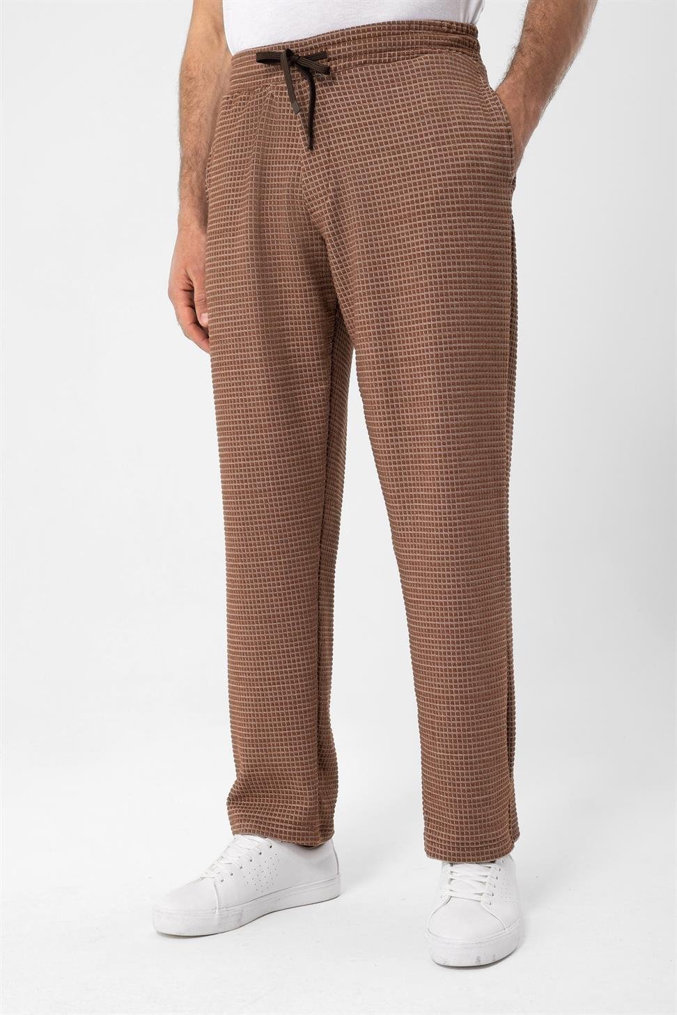 بنطلون منقوش من القماش مريح للرجال