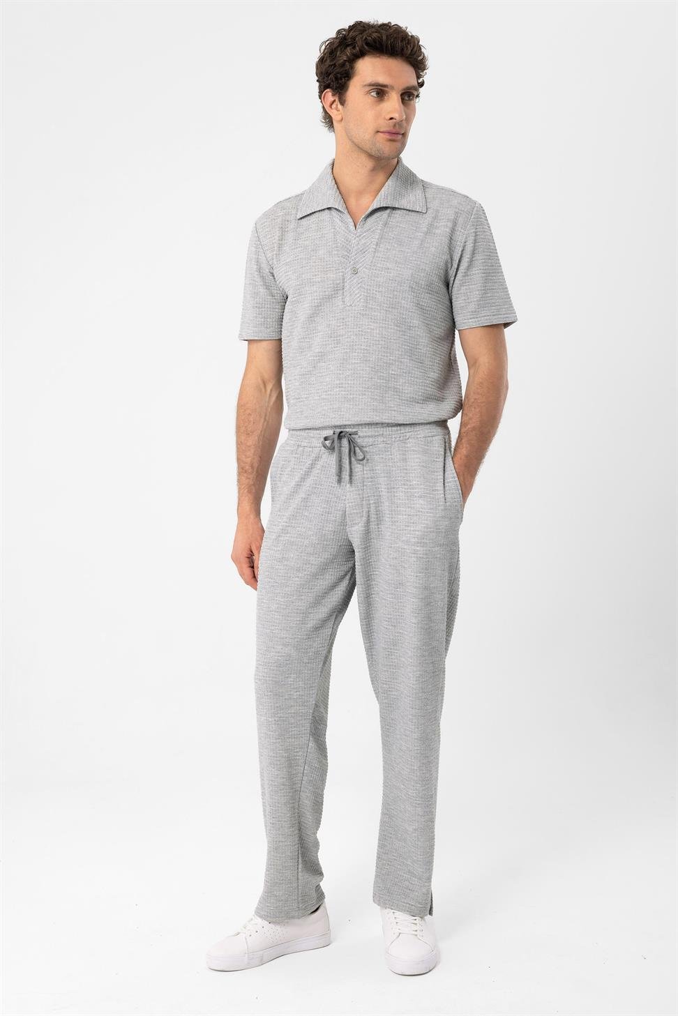 بنطلون منقوش من القماش مريح للرجال