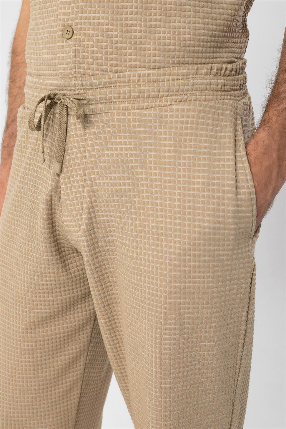 بنطلون منقوش من القماش مريح للرجال