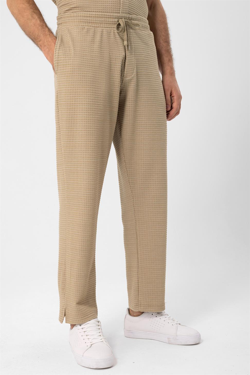 بنطلون منقوش من القماش مريح للرجال