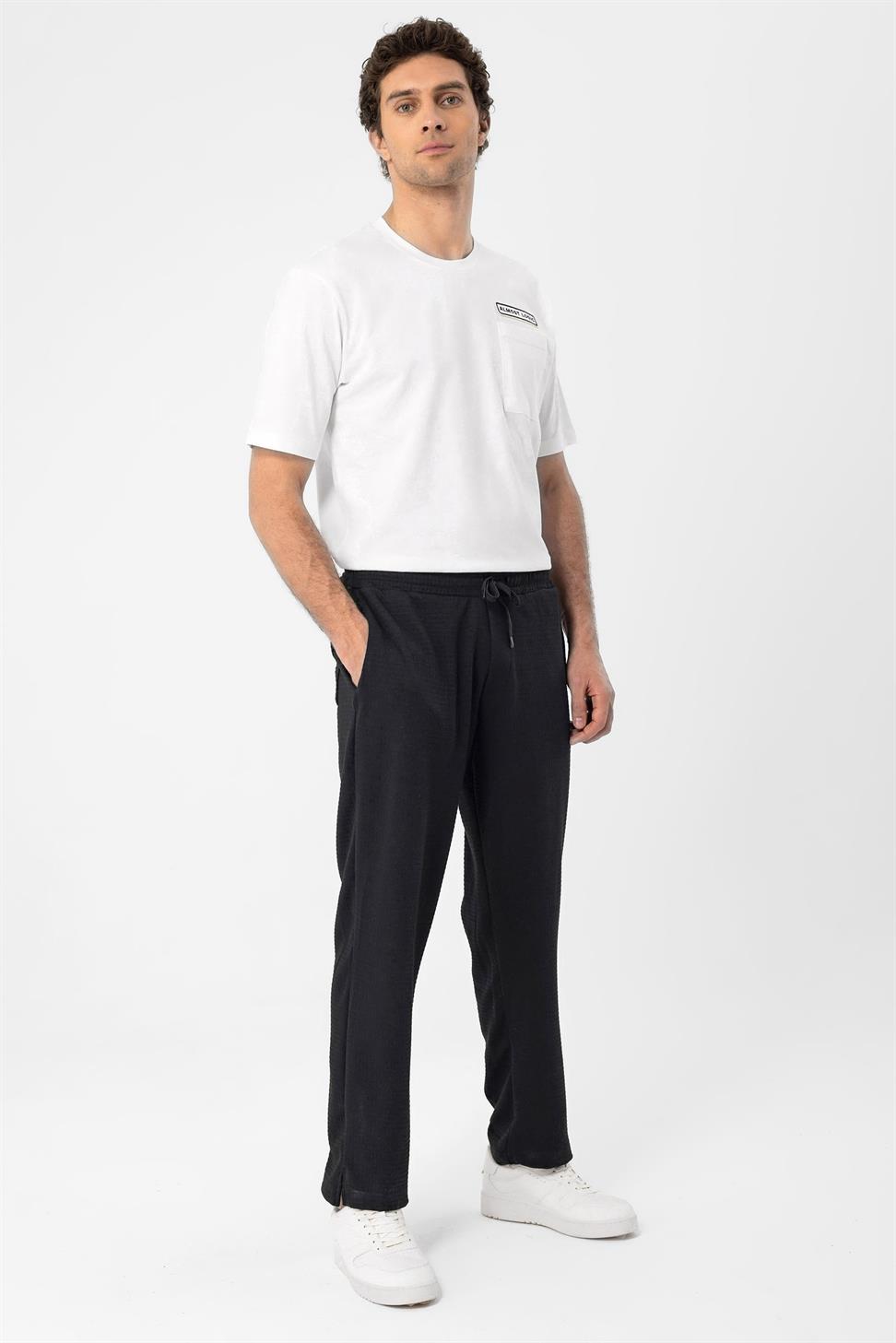 بنطلون منقوش من القماش مريح للرجال