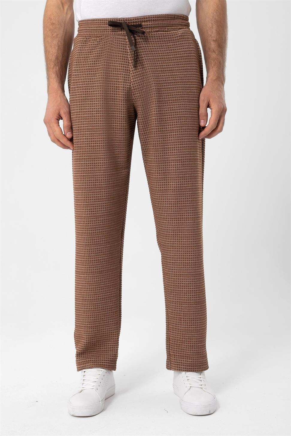 بنطلون منقوش من القماش مريح للرجال