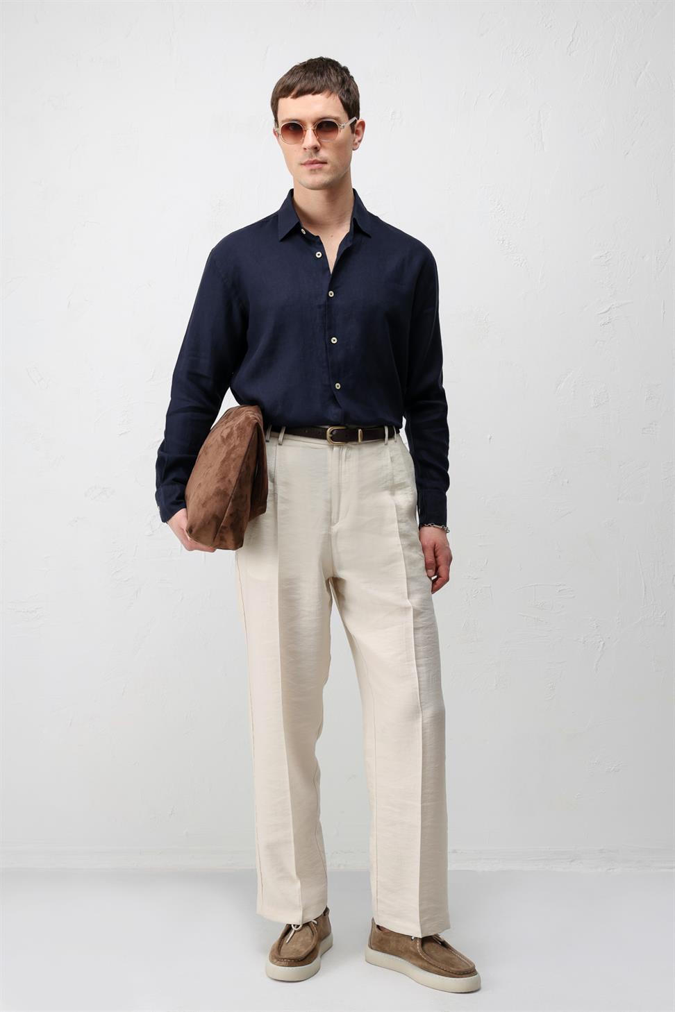 100% Linen Relax Fit Mens Shirt