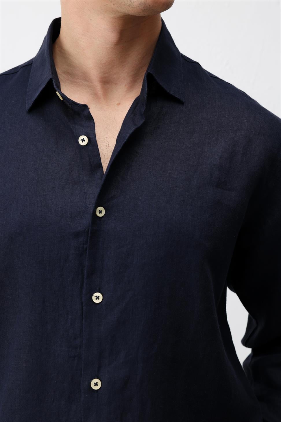100% Linen Relax Fit Mens Shirt