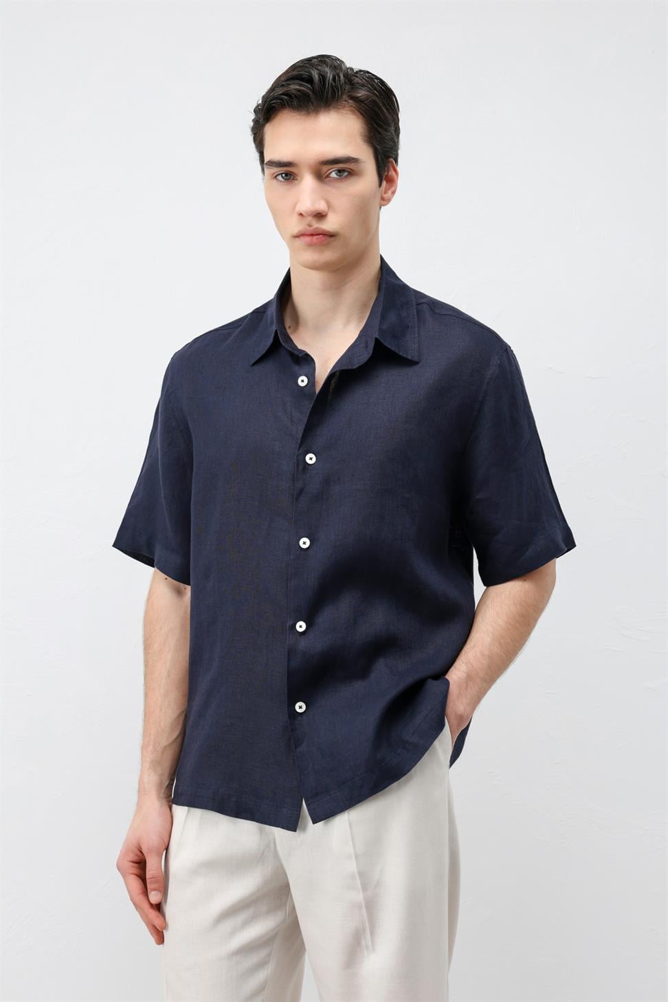 100% Linen Relaxed Mens Shirt
