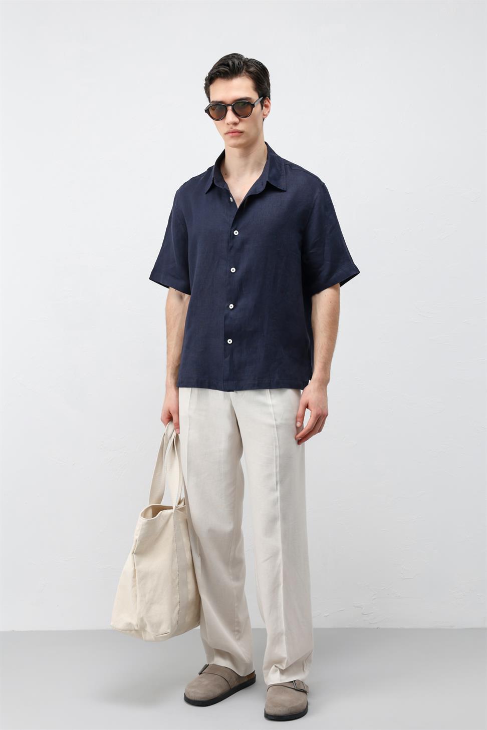 100% Linen Relaxed Mens Shirt