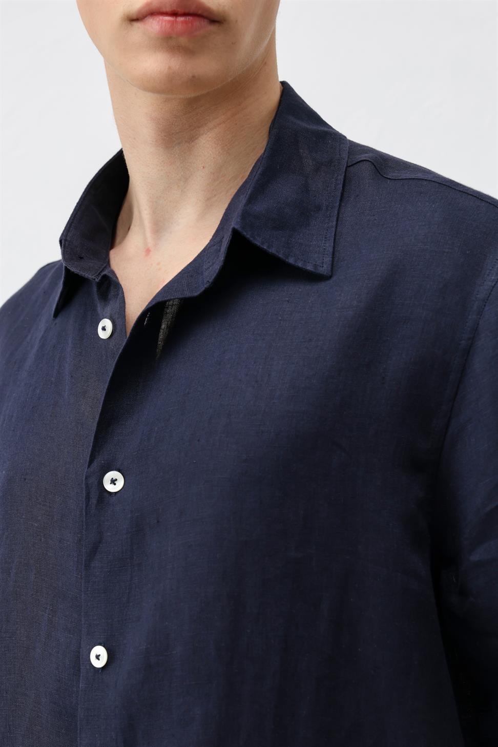 100% Linen Relaxed Mens Shirt