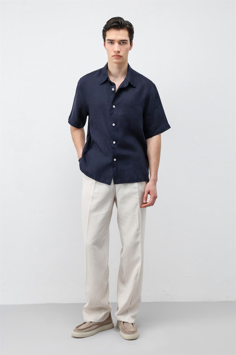100% Linen Relaxed Mens Shirt