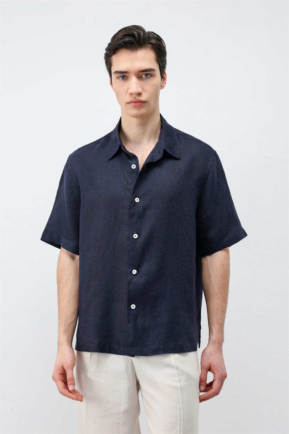 100% Linen Relaxed Mens Shirt