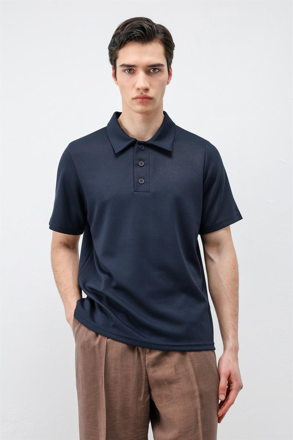 Basic Polo-Neck Mens T-Shirt