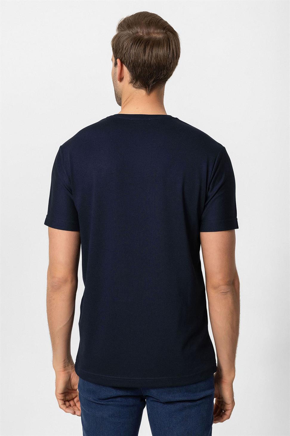 Antioch Lacivert Basic V Yaka Erkek T-Shirt