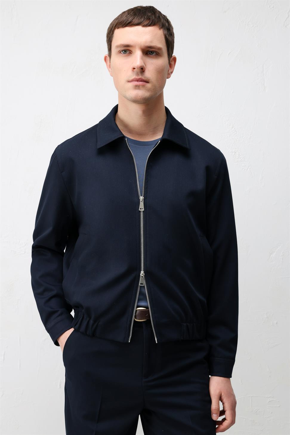 Antioch Lacivert Bel Lastikli Erkek Mont