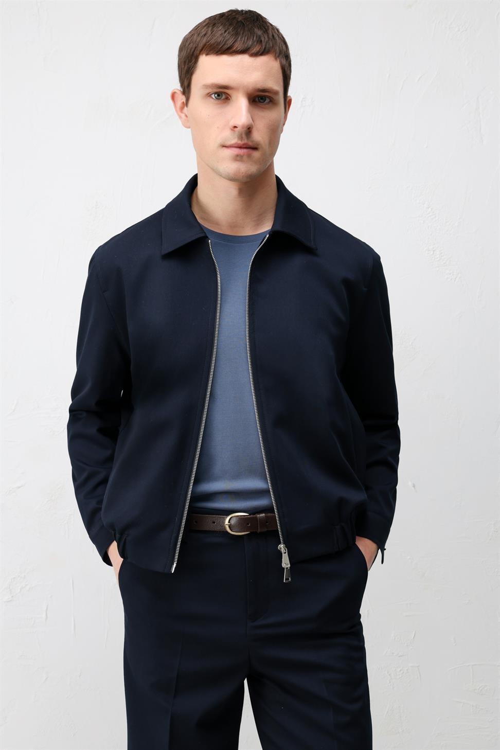 Antioch Lacivert Bel Lastikli Erkek Mont