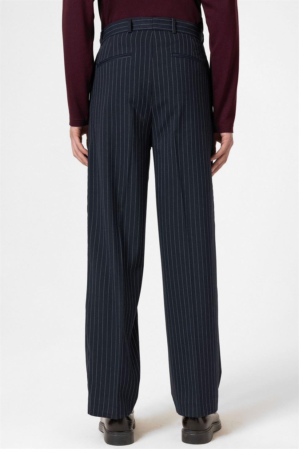 Antioch Lacivert Çizgili Relaxed Fit Erkek Pantolon