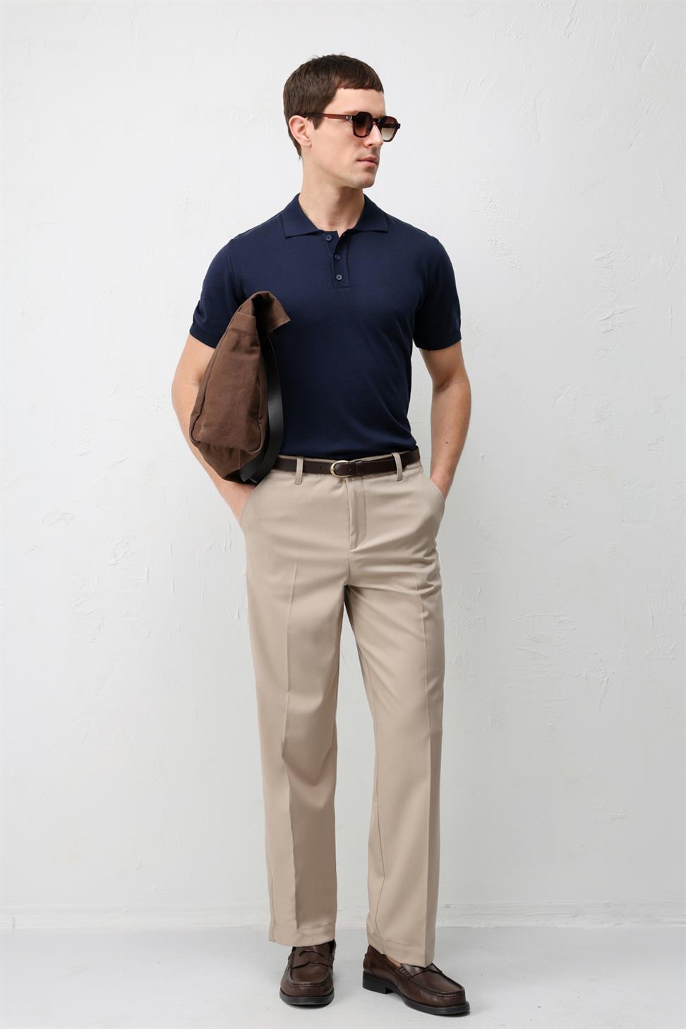 Comfort Slim Polo Neck Mens Knit T-Shirt
