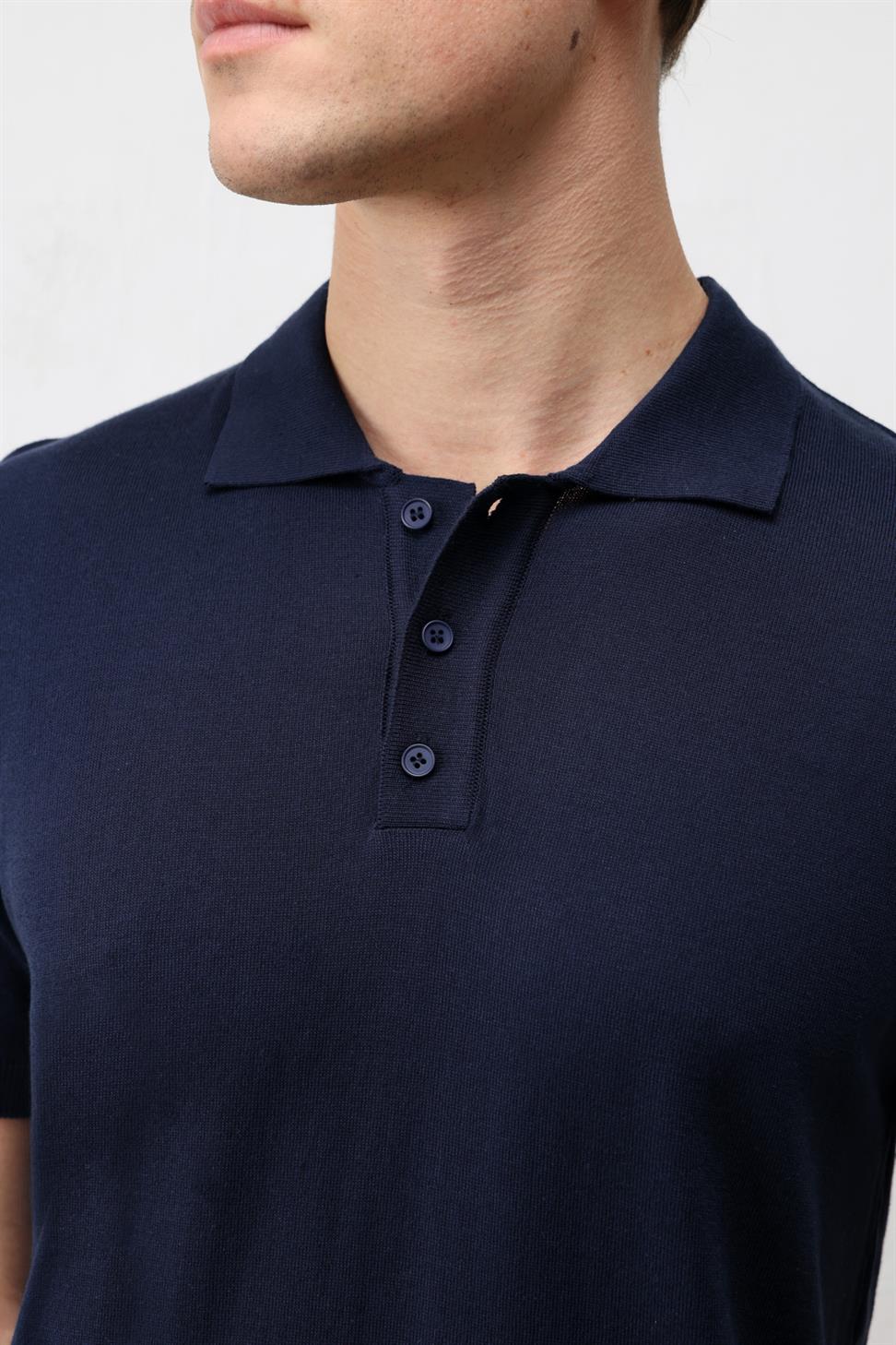 Comfort Slim Polo Neck Mens Knit T-Shirt
