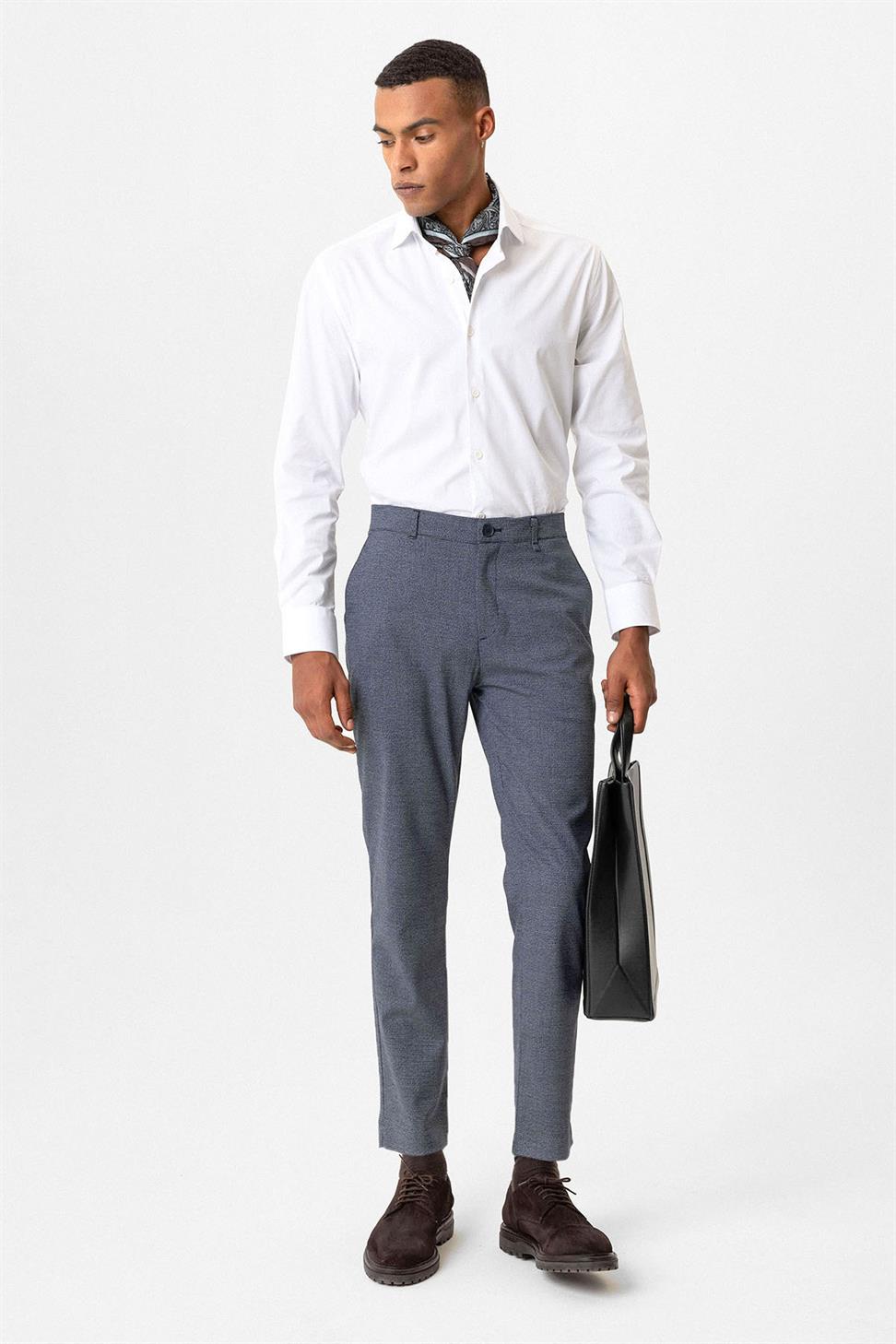 Antioch Lacivert Dokulu Erkek Pantolon