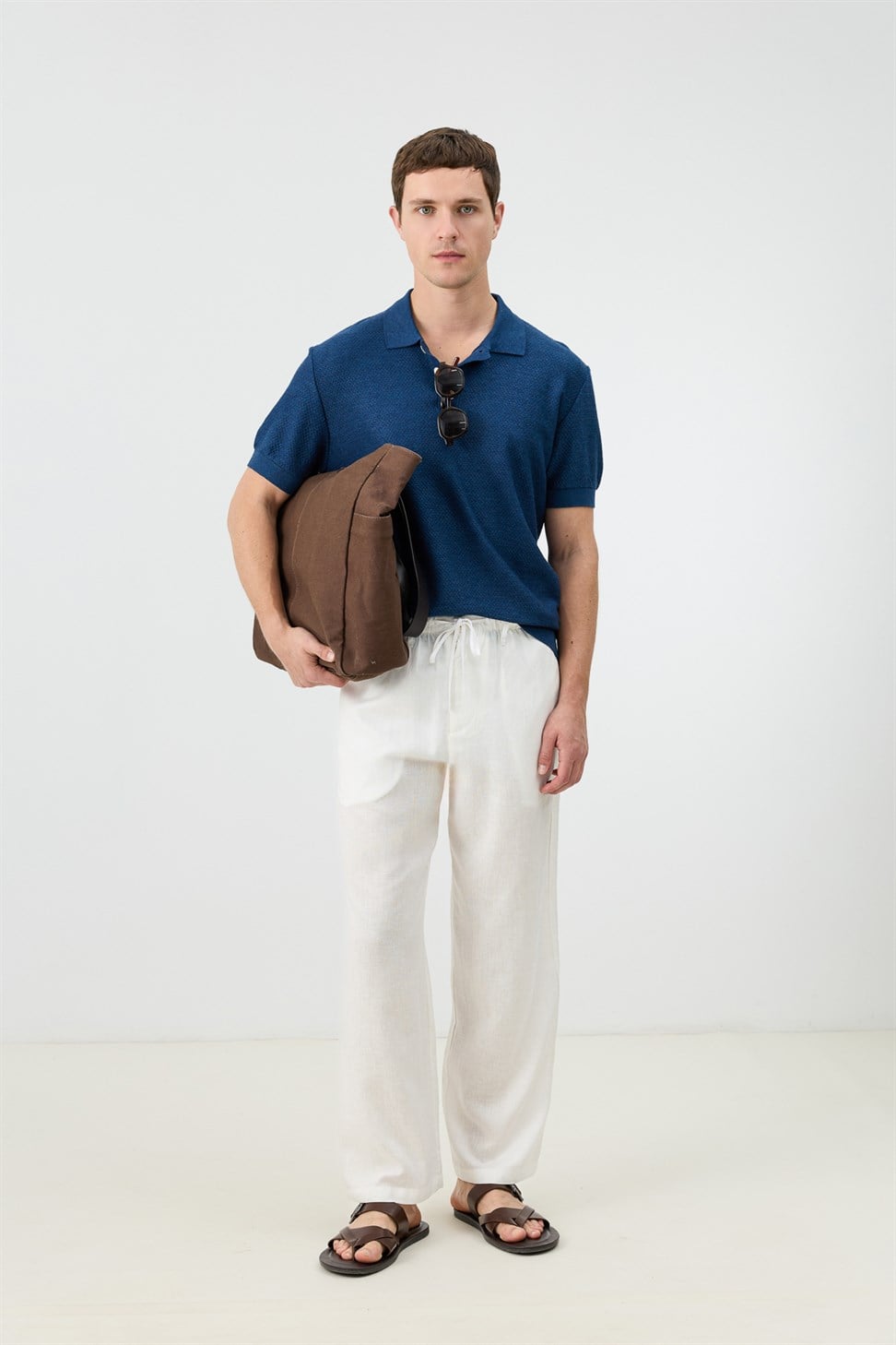 Antioch Lacivert Dokulu Polo Yaka Triko Erkek T-Shirt