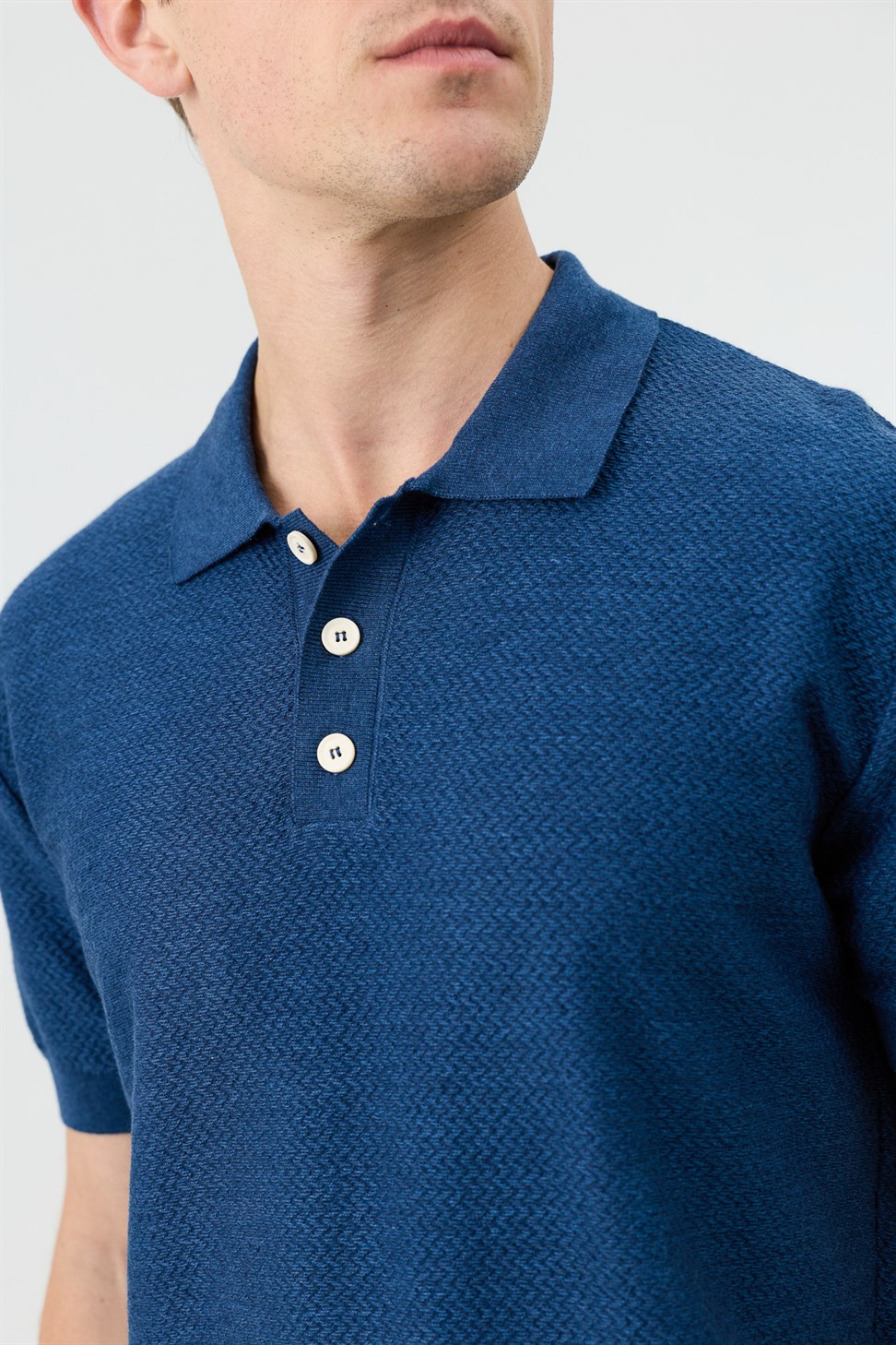 Antioch Lacivert Dokulu Polo Yaka Triko Erkek T-Shirt