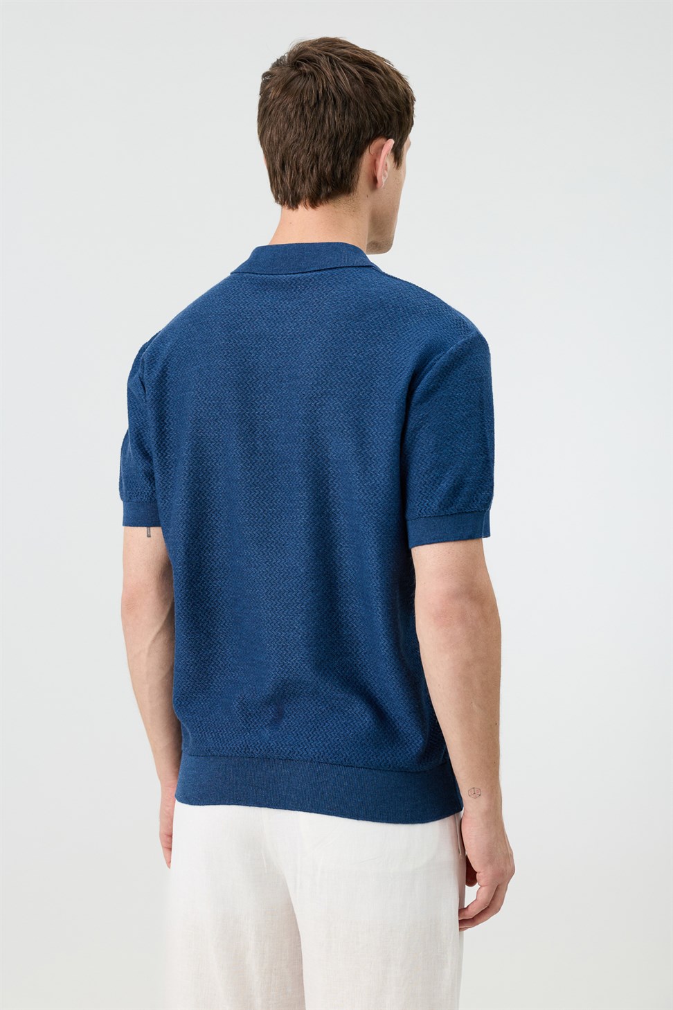 Antioch Lacivert Dokulu Polo Yaka Triko Erkek T-Shirt